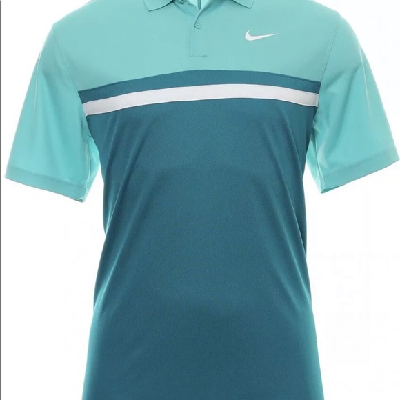 NIKE MEN'S DRI-FIT VICTORY COLOR BLOCK GOLF POLO SZ M TEAL SPRUCE - Picture 4 of 6